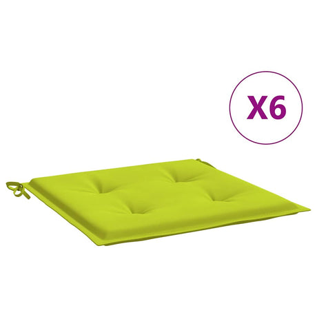 Vidaxl Garden Stol Puder 6 PCS 40x40x4 cm Oxford Stof lysegrøn