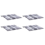 Vidaxl tuinstoelkussens 4 st 40x40x4 cm oxford stof ruitpatroon grijs