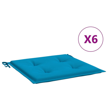 VidaXL havestolehynder 6 stk 50x50x4 cm oxford stof blå