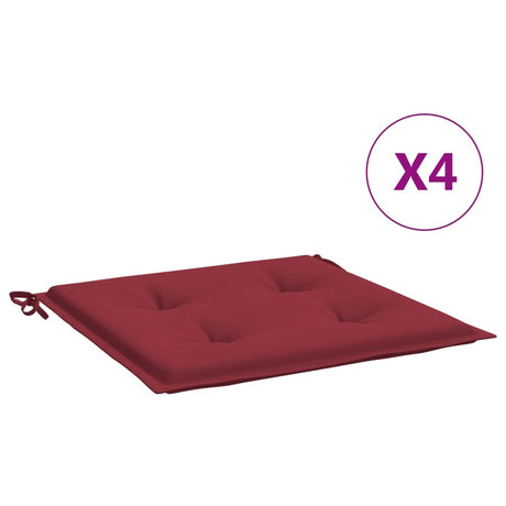 VidaXL havestolehynder 4 stk 50x50x4 cm oxford stof vinrød