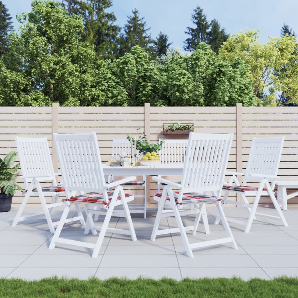 Vidaxl tuinstoelkussens 6 st 50x50x4 cm oxford stof ruitpatroon rood