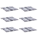 Vidaxl tuinstoelkussens 6 st 50x50x4 cm oxford stof ruitpatroon grijs