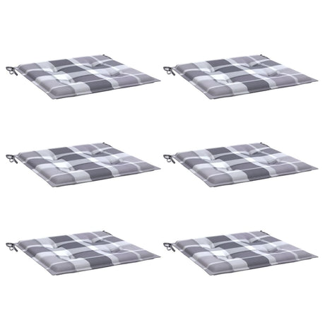 Vidaxl tuinstoelkussens 6 st 50x50x4 cm oxford stof ruitpatroon grijs