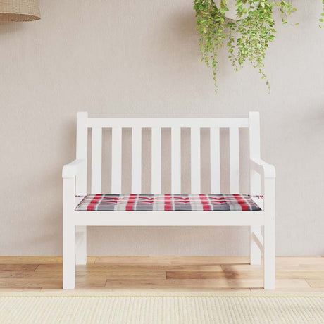 Vidaxl Garden Bench Pushion 120x50x3 cm Oxford Stof Diamond Mønster Rød