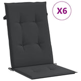 Vidaxl Garden Stol Puder 6 st Høj back 120x50x3 cm Stof sort sort