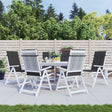 Vidaxl Garden Stol Puder 6 st Høj back 120x50x3 cm Stof sort sort