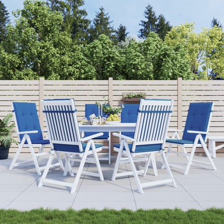Vidaxl Garden Stol Puder 6 st Høj back 120x50x3 cm Stof Royal Blue