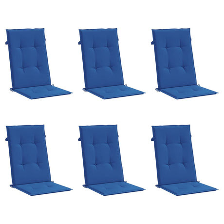 Vidaxl Garden Stol Puder 6 st Høj back 120x50x3 cm Stof Royal Blue