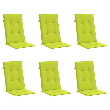 Vidaxl Garden Stol Puder 6 st Høj back 120x50x3 cm Stof Clear Green