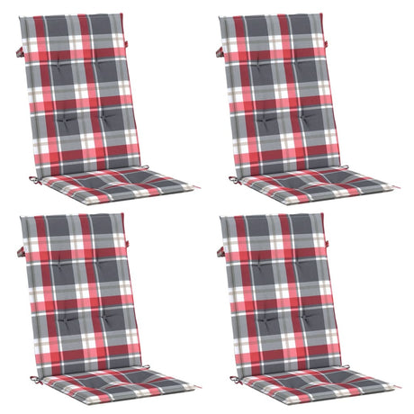 Vidaxl Garden Stol Puder 4 PCS 120x50x3 cm Stof Diamond Mønster Rød