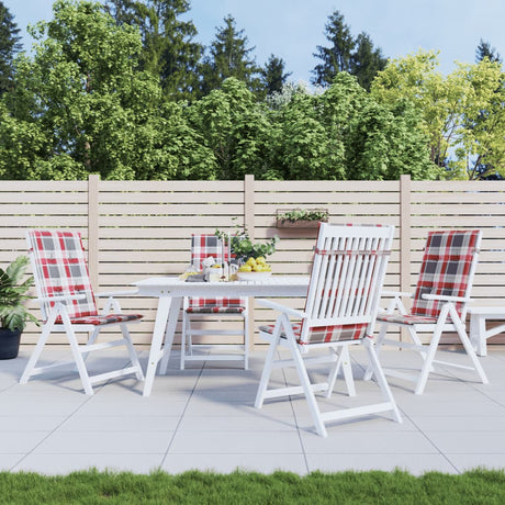 Vidaxl Garden Stol Puder 4 PCS 120x50x3 cm Stof Diamond Mønster Rød
