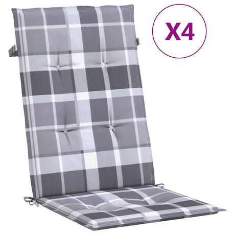 Vidaxl Garden Stol Puder 4 PCS 120x50x3 cm Stof Diamond Mønster Grå