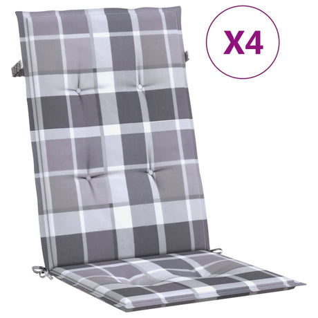 Vidaxl Garden Stol Puder 4 PCS 120x50x3 cm Stof Diamond Mønster Grå