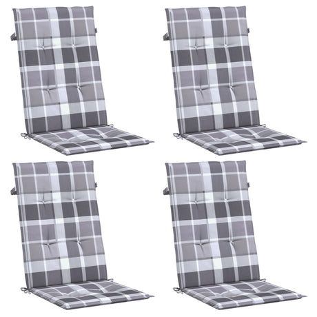 Vidaxl Garden Stol Puder 4 PCS 120x50x3 cm Stof Diamond Mønster Grå