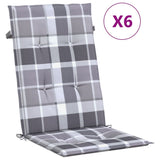 Vidaxl Garden Stol Puder 6 PCS 120x50x3 cm Stof Diamond Mønster Grå