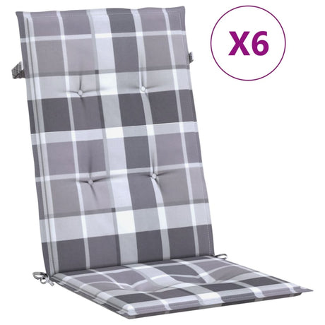 Vidaxl Garden Stol Puder 6 PCS 120x50x3 cm Stof Diamond Mønster Grå