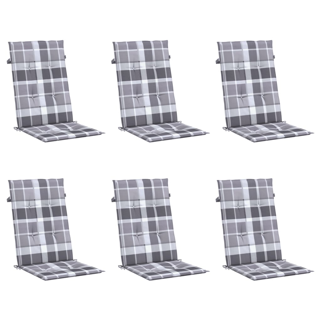 Vidaxl Garden Stol Puder 6 PCS 120x50x3 cm Stof Diamond Mønster Grå
