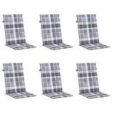 Vidaxl Garden Stol Puder 6 PCS 120x50x3 cm Stof Diamond Mønster Grå