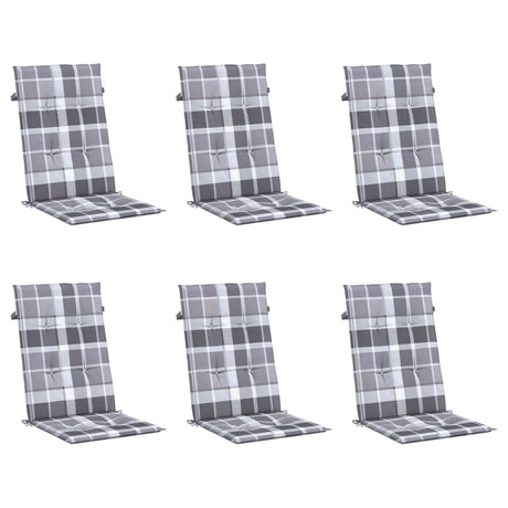 Vidaxl Garden Stol Puder 6 PCS 120x50x3 cm Stof Diamond Mønster Grå