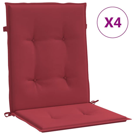 Vidaxl Garden Stol Puder 4 PCS 100x50x3 cm Oxford Fabric Wine Red