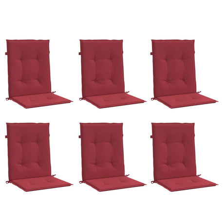 Vidaxl Garden Stol Puder 6 PCS 100x50x3 cm Oxford Fabric Wine Red