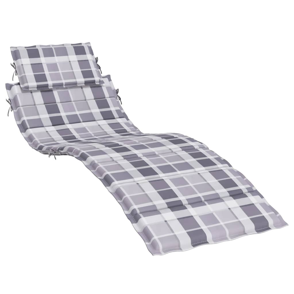 Vidaxl Lounger Cushion 186x58x4 cm Oxford Fabric Diamond Mønster Grå