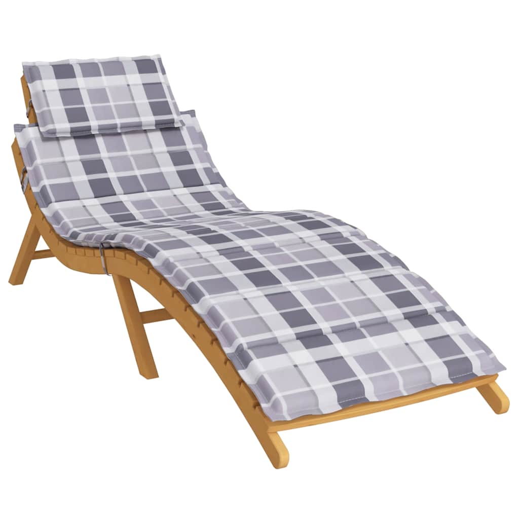 Vidaxl Lounger Cushion 186x58x4 cm Oxford Fabric Diamond Mønster Grå
