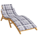 Vidaxl Lounger Cushion 186x58x4 cm Oxford Fabric Diamond Mønster Grå
