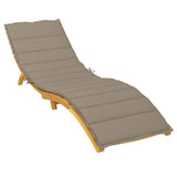 Vidaxl Lounger Cushion 200x60x3 cm Oxford Fabric Taupe