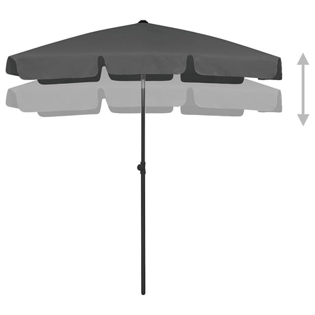 Vidaxl Strandparasol 180x120 cm antracit -farvet