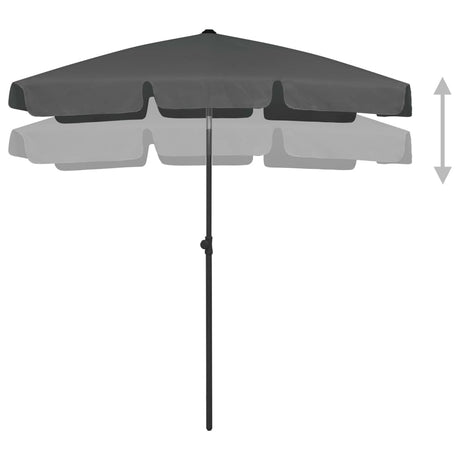 Vidaxl Strandparasol 180x120 cm antracit -farvet