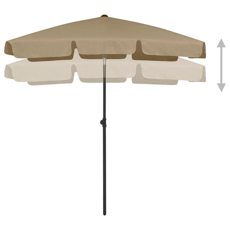 Vidaxl Strandparasol 180x120 cm taupe