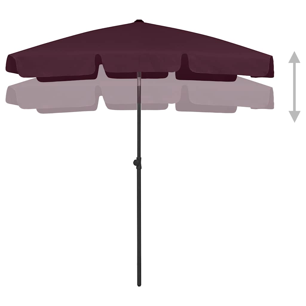 Vidaxl Strandparasol 180x120 cm Bordeaux rød