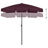Vidaxl Strandparasol 180x120 cm Bordeaux rød