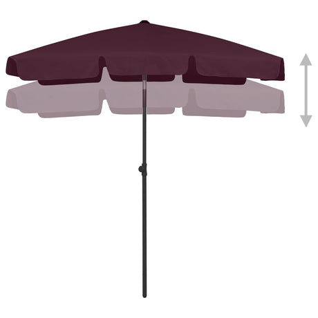 Vidaxl Strandparasol 180x120 cm Bordeaux rød