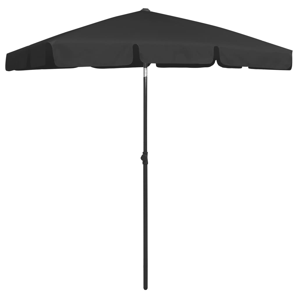 Vidaxl Strandparasol 180x120 cm sort
