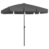 Vidaxl Strandparasol 200x125 cm antracit -farvet