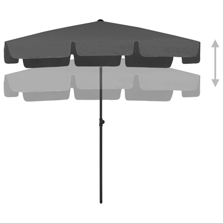 Vidaxl Strandparasol 200x125 cm antracit -farvet