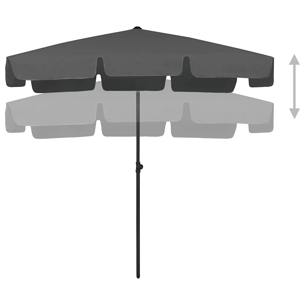 Vidaxl Strandparasol 200x125 cm antracit -farvet