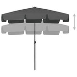 Vidaxl Strandparasol 200x125 cm antracit -farvet
