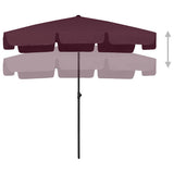 Vidaxl Strandparasol 200x125 cm Bordeaux rød