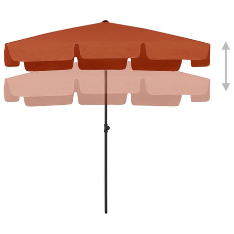 Vidaxx strandparasol 200x125 cm terracotta farvet