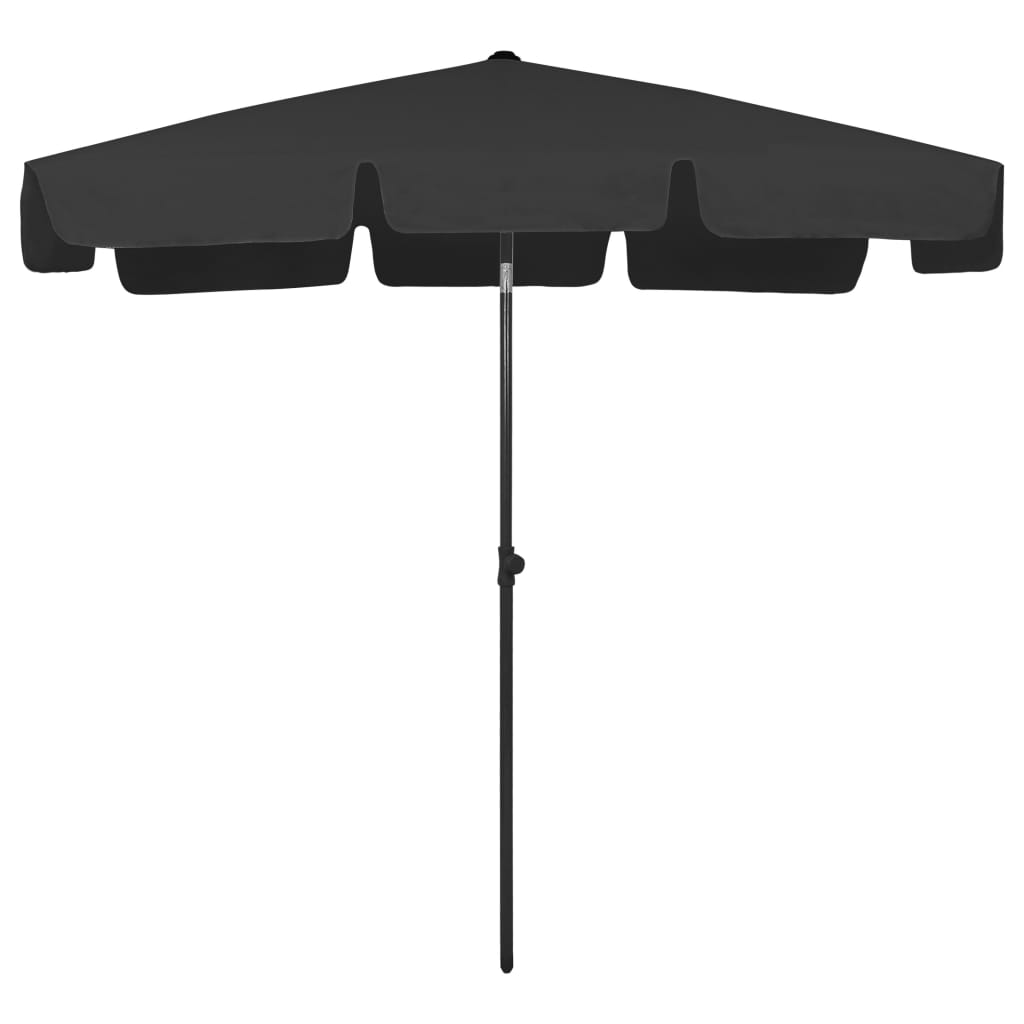 VidaXL strandparasol 200x125 cm sort