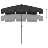 VidaXL strandparasol 200x125 cm sort