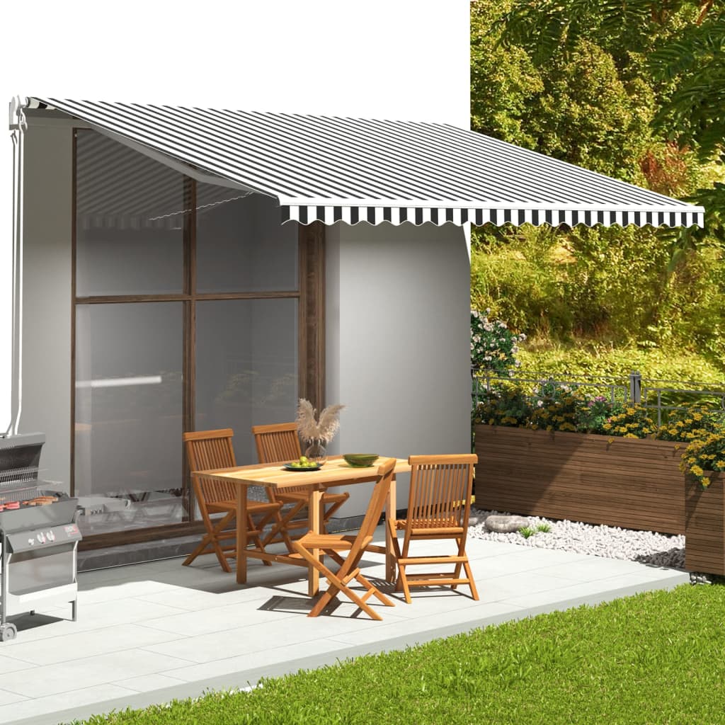 VIDAXL Udskiftningsklud til Luifel 5x3 M Anthracite -farvet og hvid