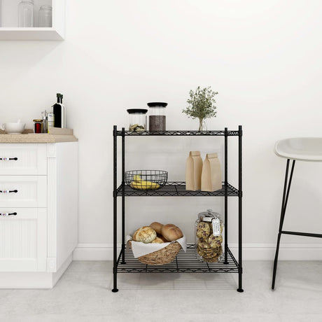 Vidaxx opbevaringsstativ 3-lags 150 kg 60x35x76 cm sort