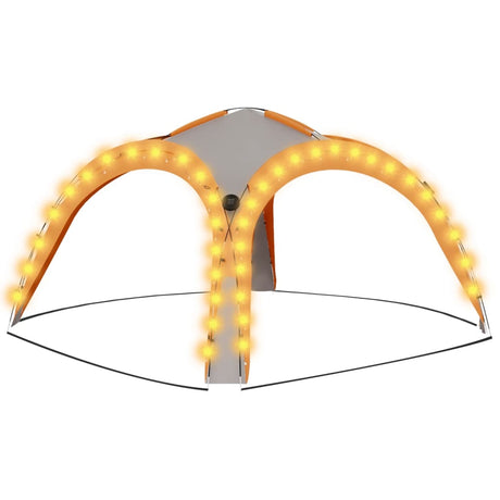 Vidaxl Party Telt med LED og 4 sidevægge 3,6x3,6x2,3 m grå og orange