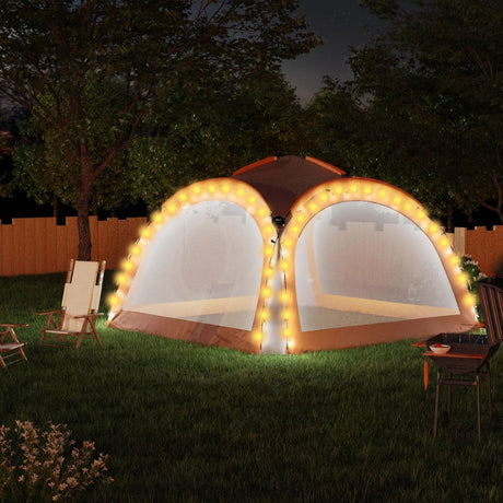 Vidaxl Party Telt med LED og 4 sidevægge 3,6x3,6x2,3 m grå og orange