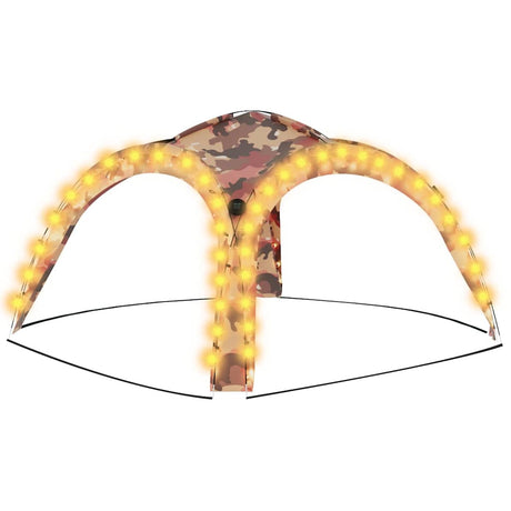 Vidaxl Party Telt med LED og 4 sidevægge 3,6x3,6x2,3 m Camouflage