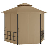 Vidaxl prieel met zijwanden 3,1x2,7 m taupe